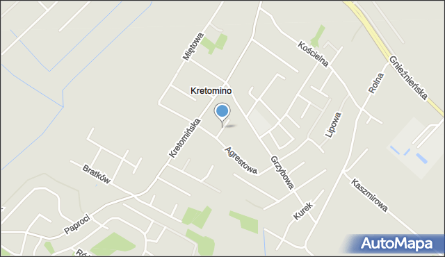 Kretomino, Winogronowa, mapa Kretomino