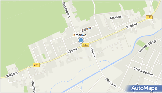 Krosinko gmina Mosina, Wiejska, mapa Krosinko gmina Mosina