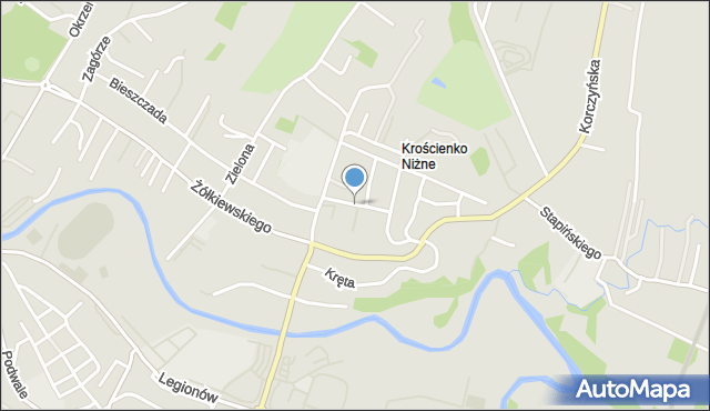 Krosno, Willowa, mapa Krosna