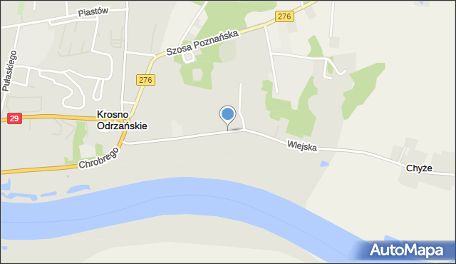 Krosno Odrzańskie, Wiejska, mapa Krosno Odrzańskie