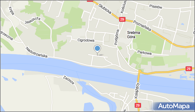 Krosno Odrzańskie, Winnica, mapa Krosno Odrzańskie