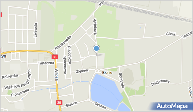 Krotoszyn, Wiśniowa, mapa Krotoszyna