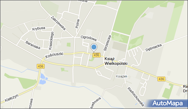 Książ Wielkopolski, Wichury Stacha, mapa Książ Wielkopolski