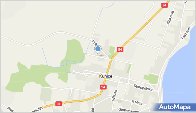 Kunice powiat legnicki, Wiśniowa, mapa Kunice powiat legnicki