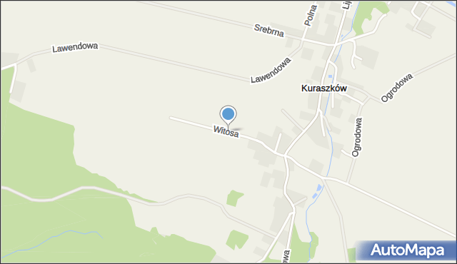 Kuraszków gmina Oborniki Śląskie, Witosa Wincentego, mapa Kuraszków gmina Oborniki Śląskie