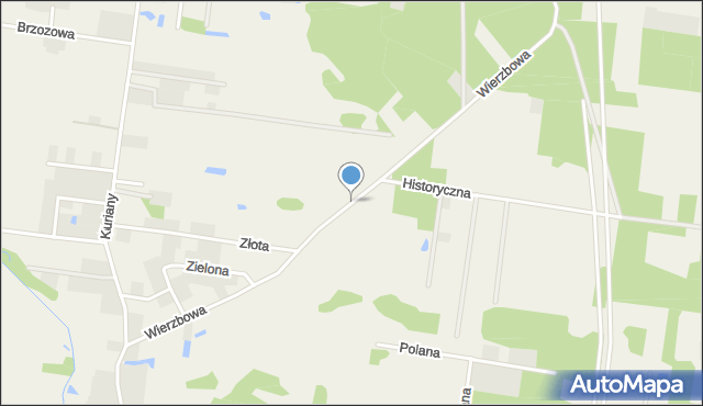 Kuriany gmina Zabłudów, Wierzbowa, mapa Kuriany gmina Zabłudów
