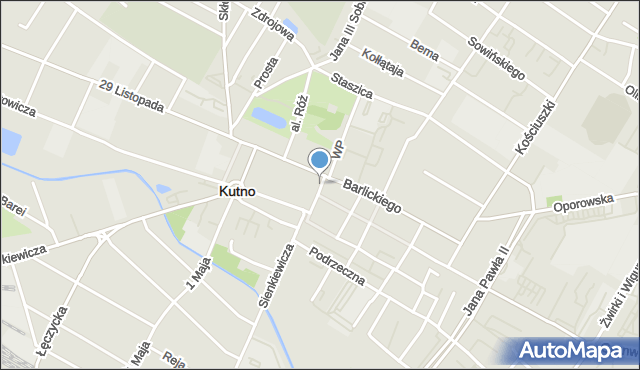 Kutno, Witosa Wincentego, mapa Kutno