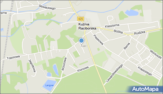 Kuźnia Raciborska, Wierzbowa, mapa Kuźnia Raciborska