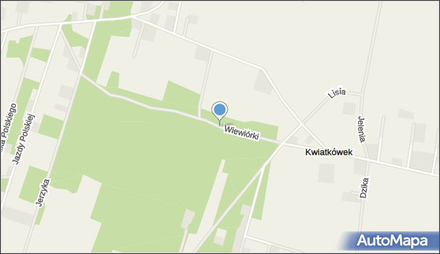 Kwiatkówek gmina Kampinos, Wiewiórki, mapa Kwiatkówek gmina Kampinos