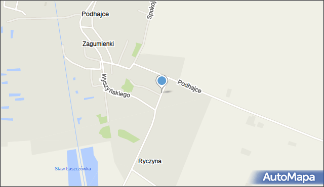 Łaszczów, Wiśniowa, mapa Łaszczów