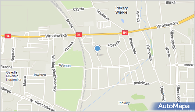 Legnica, Wiosenna, mapa Legnicy