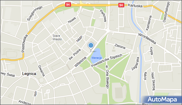 Legnica, Witelona, mapa Legnicy