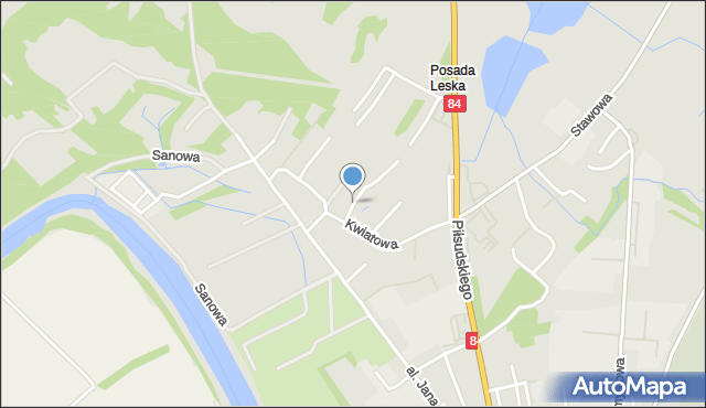 Lesko, Wierzbowa, mapa Lesko