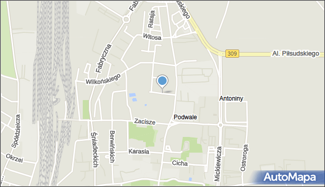 Leszno, Wiatraczna, mapa Leszno