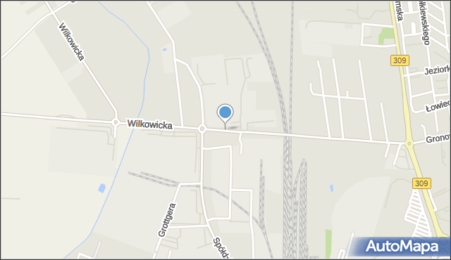 Leszno, Wilkowicka, mapa Leszno