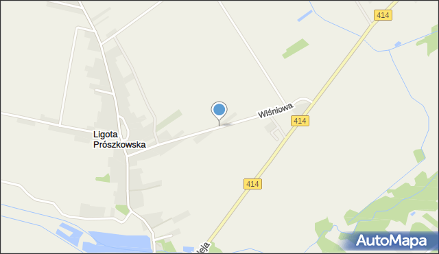 Ligota Prószkowska, Wiśniowa, mapa Ligota Prószkowska