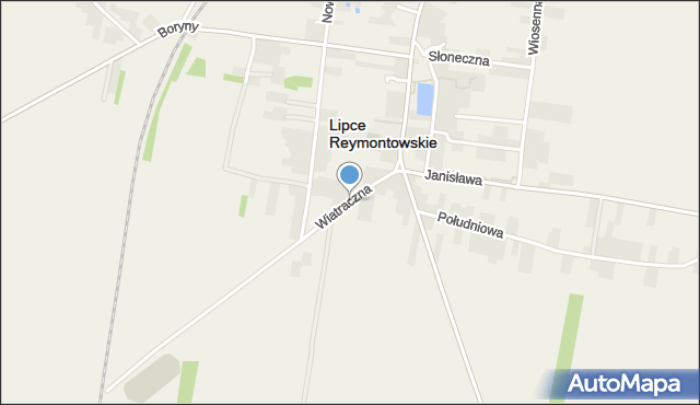 Lipce Reymontowskie, Wiatraczna, mapa Lipce Reymontowskie