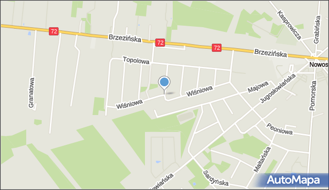 Łódź, Wiśniowa, mapa Łodzi