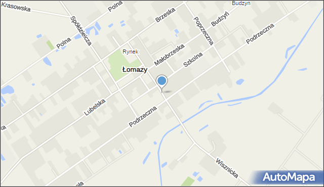 Łomazy, Wisznicka, mapa Łomazy