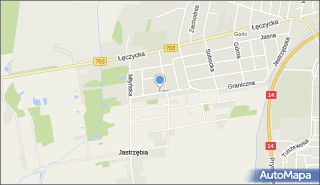 Łowicz, Wieniawskiego Henryka, mapa Łowicza