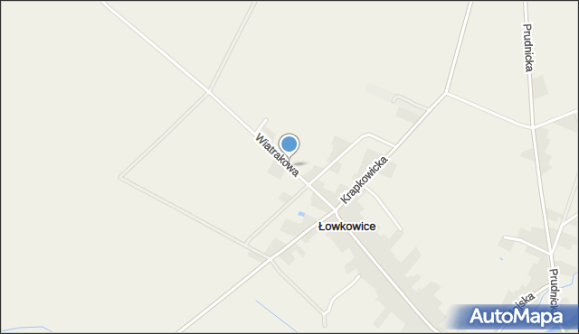 Łowkowice gmina Strzeleczki, Wiatrakowa, mapa Łowkowice gmina Strzeleczki