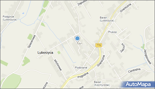 Luborzyca, Widokowa, mapa Luborzyca