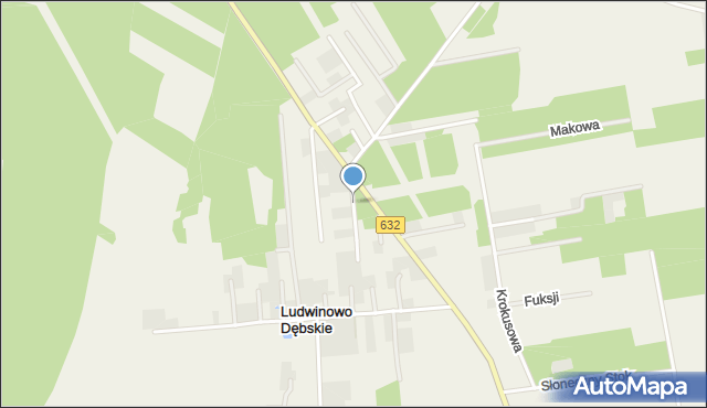 Ludwinowo Dębskie, Wiatrowa, mapa Ludwinowo Dębskie