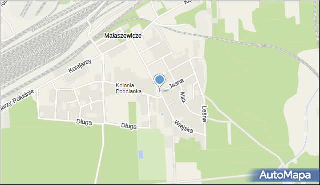 Małaszewicze, Wiejska, mapa Małaszewicze