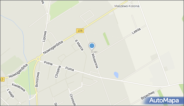 Maszewo powiat goleniowski, Wiosenna, mapa Maszewo powiat goleniowski