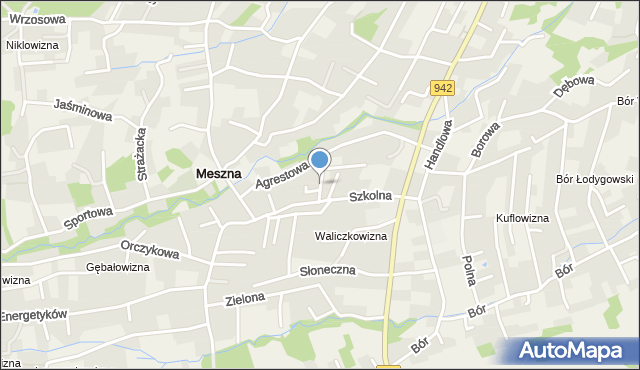 Meszna gmina Wilkowice, Wilgi, mapa Meszna gmina Wilkowice