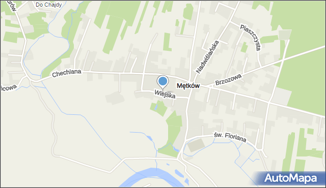 Mętków, Wiejska, mapa Mętków