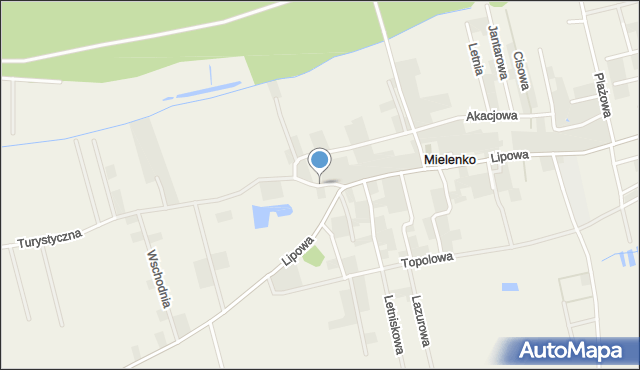 Mielenko gmina Mielno, Wierzbowa, mapa Mielenko gmina Mielno