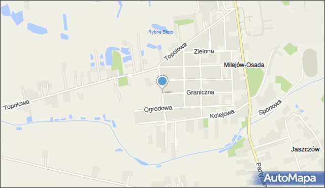 Milejów-Osada, Wiejska, mapa Milejów-Osada