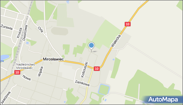 Mirosławiec, Wileńska, mapa Mirosławiec