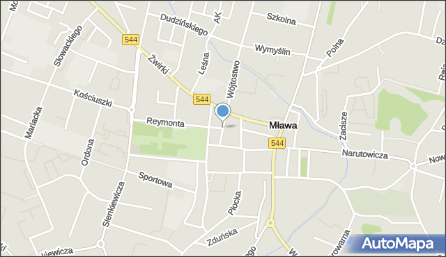 Mława, Wigury Stanisława, inż. pil., mapa Mława