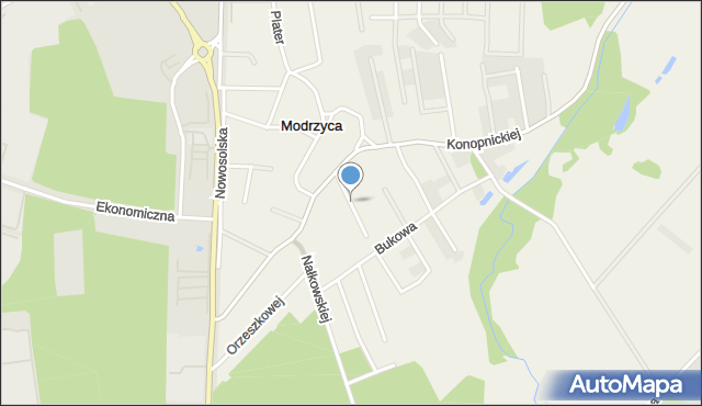 Modrzyca, Wiśniowa, mapa Modrzyca