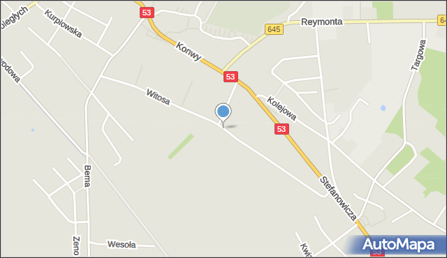 Myszyniec, Witosa Wincentego, mapa Myszyniec