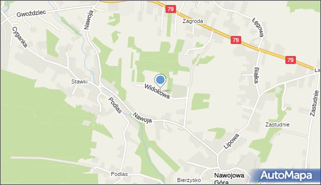 Nawojowa Góra, Widokowa, mapa Nawojowa Góra