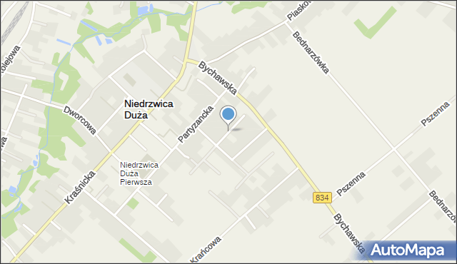 Niedrzwica Duża, Wiśniowa, mapa Niedrzwica Duża