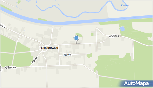 Niezdrowice, Wiejska, mapa Niezdrowice