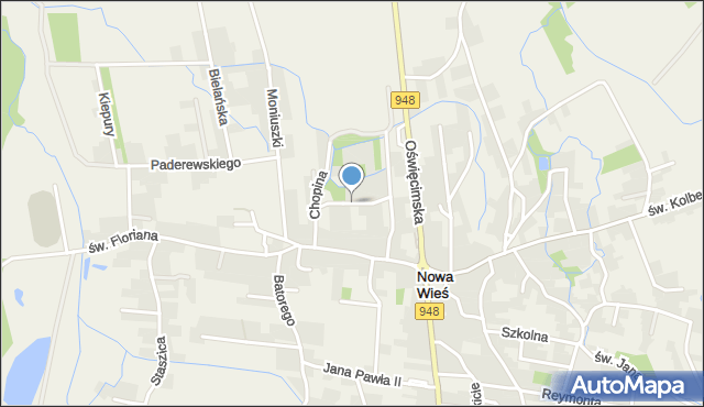 Nowa Wieś gmina Kęty, Wieniawskiego Henryka, mapa Nowa Wieś gmina Kęty