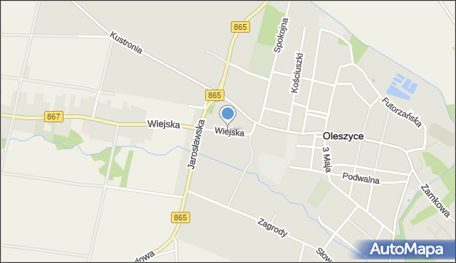 Oleszyce, Wiejska, mapa Oleszyce