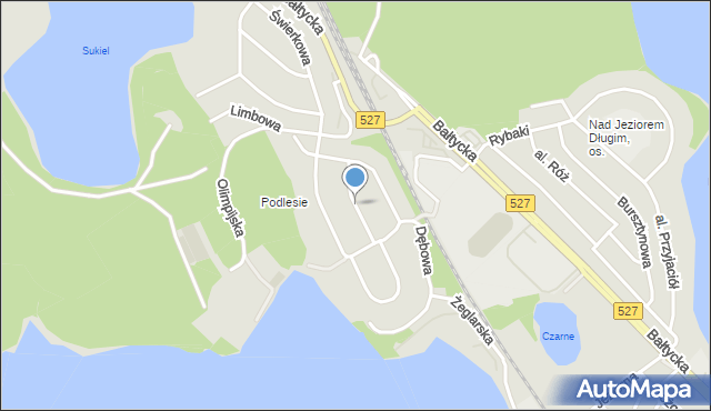 Olsztyn, Wierzbowa, mapa Olsztyna