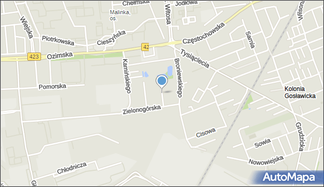 Opole, Wieluńska, mapa Opola