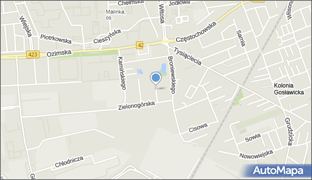 Opole, Wieluńska, mapa Opola