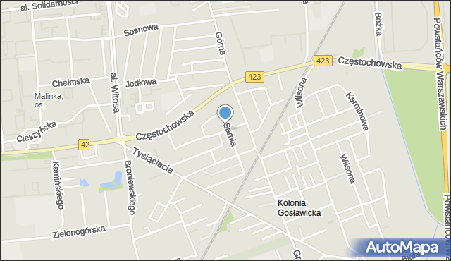 Opole, Wilcza, mapa Opola