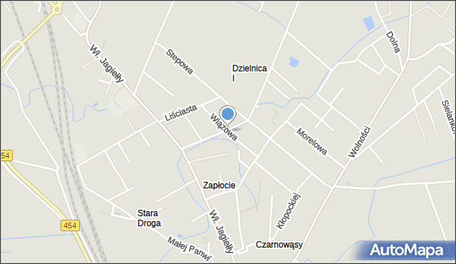 Opole, Wiązowa, mapa Opola