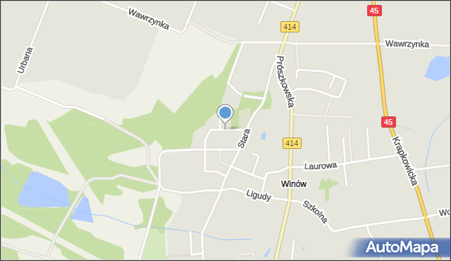 Opole, Winowskie Wzgórze, mapa Opola