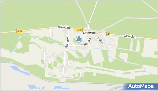 Ortowice, Wiejska, mapa Ortowice