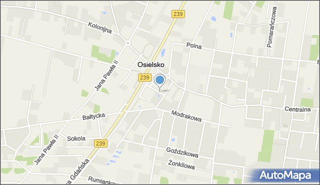Osielsko, Wiatrakowa, mapa Osielsko
